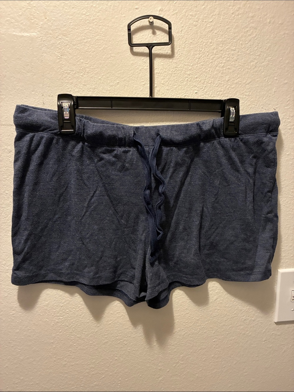 Felina Navy Blue Terry Lounge Shorts with Drawstring